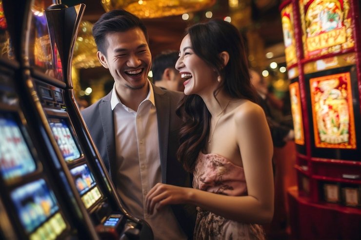 Pengguna menikmati hiburan setelah login ke akun gowin789